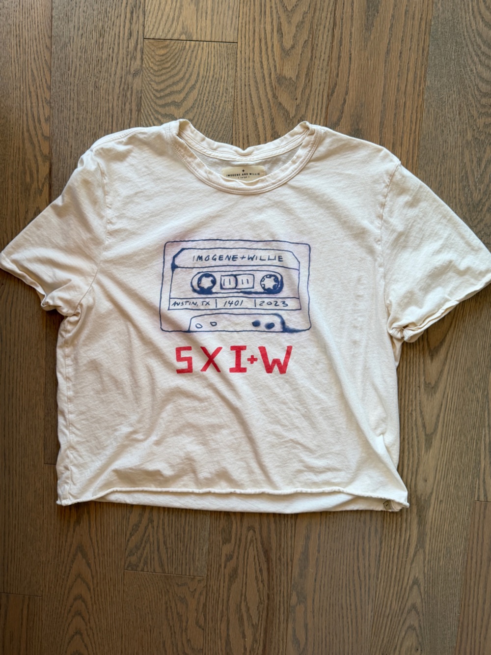 Imogene + Willie cream boxy graphic tee